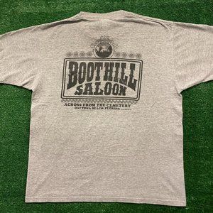 Vintage 90s Boot Hill Saloon Daytona Beach T-Shirt Gray XL Grunge Biker Moto